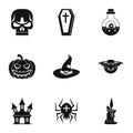 Resurrection of dead icons set, simple style