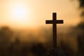 Resurrection of Jesus Christ concept: Silhouette cross sunrise background, Cross At Sunset, Crucifixion Of Jesus Christ Royalty Free Stock Photo