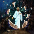 The resurrection of Jesus digital painting the resurrection of Jesus - Illustration