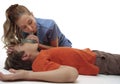Resuscitating unconscious boy Royalty Free Stock Photo