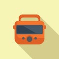 Resuscitation defibrillator icon flat vector. First aid help