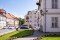 Reszel, Poland - Landmarks in the old town of the medieval city. Townhall and near streets.