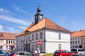 Reszel, Poland - Landmarks in the old town of the medieval city. Townhall and near streets.