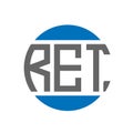 RET letter logo design on white background. RET creative initials circle logo concept. Royalty Free Stock Photo