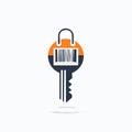 Retail Access Key with Barcode Logo Royalty Free Stock Photo