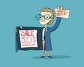 Retail agent, canvasser, solicitor illustration Royalty Free Stock Photo