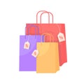 Retail bags with discount flat color vector object