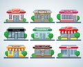 Retail business urban shop, store. Vector illustration.