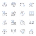 Retail customer line icons collection. Shopper, Consumer, Buyer, Patron, Clientele, Customer, Visitor vector and linear