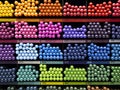 Retail display shelf of colorful marker pens Royalty Free Stock Photo