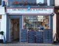 Retail display in the window of the lake district lobster and seafood fishmongers in ulverston cumbria