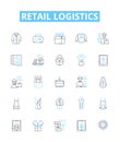 Retail logistics vector line icons set. Retail, Logistics, Procurement, Inventory, Fulfillment, Delivery, Distribution