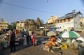 Retail market on river ghat of Nashik