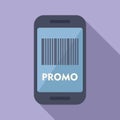 Retail online promo icon flat vector. Package social retail