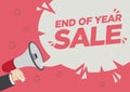 Retail Sale promotion shoutout with a megaphone speech bubble against a red background