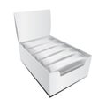 Retail and shelf white paper box mockup. Side view. Vector template for showcasing your package design food or candy