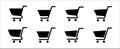 Retail shopping cart icon set. Trolley vector icons set for online store or marketplace symbol. Assorted simple flat stock Royalty Free Stock Photo