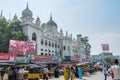 Retail stalls in front of Govt Nizamia General Hospitalat the Charminar road of Hyderabad City