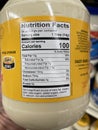 Retail store Dukes Mayonnaise nutritional label