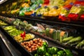 Resh produce wall of produce colorful Royalty Free Stock Photo