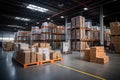 Retail warehouse with boxes
