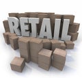 Retail Word Cardboard Boxes Store Products Inventory Stock