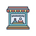 Color illustration icon for Retailer, retail and store