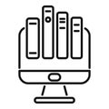 Retailer online book icon outline vector. Digital person shop