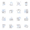 Retailer line icons collection. Shopping, Store, Consumer, Merchandise, Outlet, Products, Sales vector and linear