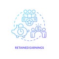 Retained earnings blue gradient concept icon Royalty Free Stock Photo