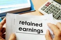 Retained earnings concept. Royalty Free Stock Photo