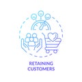 Retaining customers blue gradient concept icon Royalty Free Stock Photo