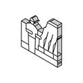 retaining wall installation repair isometric icon vector illustration