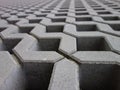 Concrete permeable grid pavers, close-up