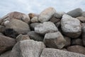 Retaining wall made of stones, boulders. Royalty Free Stock Photo