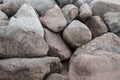 Retaining wall made of stones, boulders. Royalty Free Stock Photo