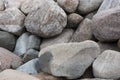 Retaining wall made of stones, boulders. Royalty Free Stock Photo