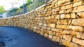 Retaining wall in residential street in Andalusian village