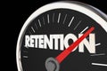 Retention Level Rising Improvement Speedometer Royalty Free Stock Photo
