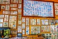 RETHIMNO, GREECE Ã¢â¬â 26 JUNE, 2015: interior design of cafe with banknotes of different countries