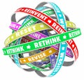 Rethink Reinvent Reimagine Reset Words Loops Royalty Free Stock Photo