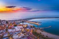 Rethymno city at Crete island in Greece. The old venetian harbor Royalty Free Stock Photo