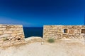 Rethymnon, Island Crete, Greece, - June 23, 2016: View on the inside part of Fortezza Castle in Rethymnon Royalty Free Stock Photo