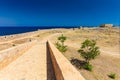Rethymnon, Island Crete, Greece, - June 23, 2016:View on the inside part of Fortezza Castle in Rethymnon Royalty Free Stock Photo