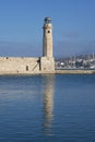 Rethymnon lighthouse, Crete Royalty Free Stock Photo