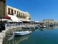 Rethymon Old Harbor Leisure Royalty Free Stock Photo