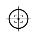 Reticle icon. target, sniper and shooting symbol. vector image for military and computer game web design