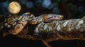 Reticulated Python on a Tree Branch