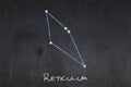 Reticulum constellation drawn on a blackboard