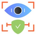 Retina recognition approved flat icon. Eye identification and check color icons in trendy flat style. Biometric access Royalty Free Stock Photo